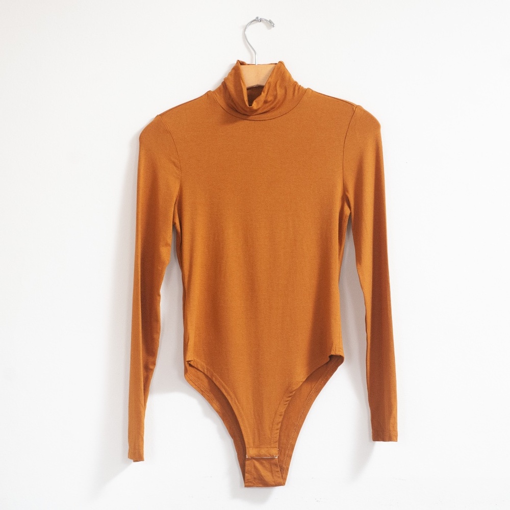 Shein Turtleneck Bodysuit in Mustard
